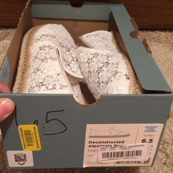 NWT TOMS Alpargata rope natural lace shoes 6.5 - Picture 9 of 9